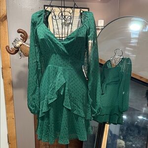 Trixxi Teal Long Sleeve Dress